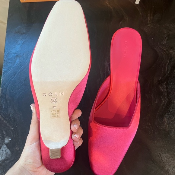 DOEN pink mule kitten heels (NEVER WORN only tried on) - Picture 2 of 6